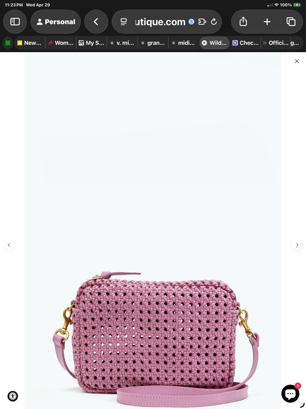 Wild Thistle Clare V. Midi Sac, Woven Crossbody Bag - NWT.